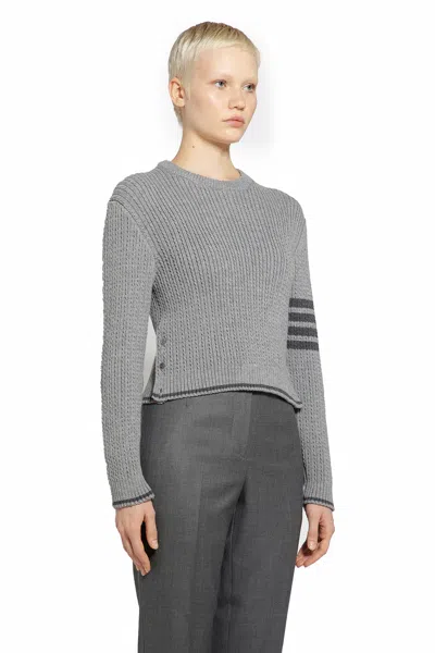 Shop Thom Browne Woman Grey Knitwear