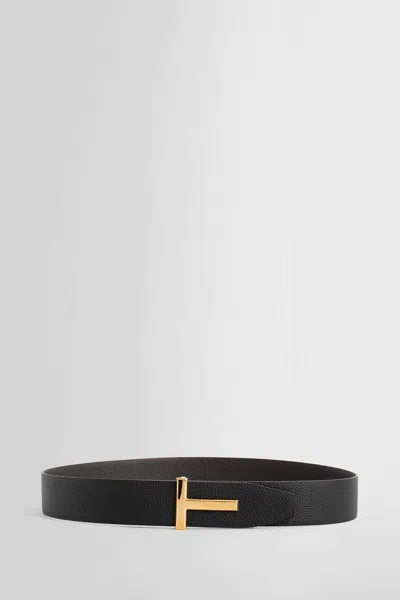 Tom Ford Double-sided T-shaped Icon Belt In Black