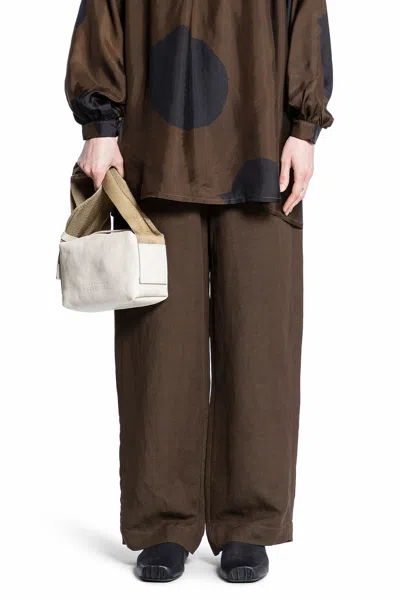 Shop Uma Wang Woman Brown Trousers