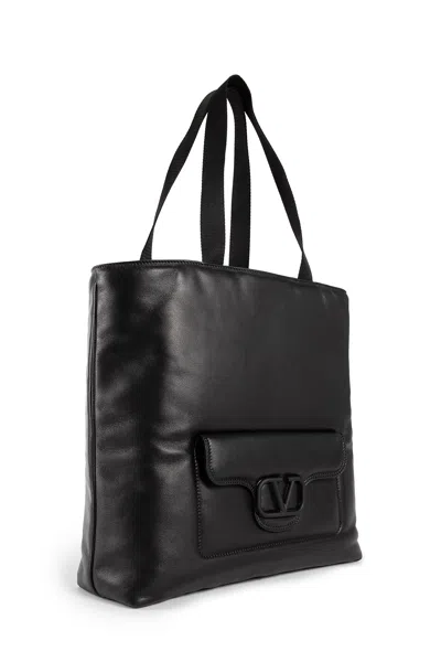 Valentino Man Black Tote Bags In Black