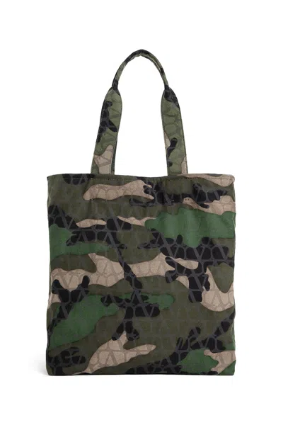 Shop Valentino Man Green Tote Bags