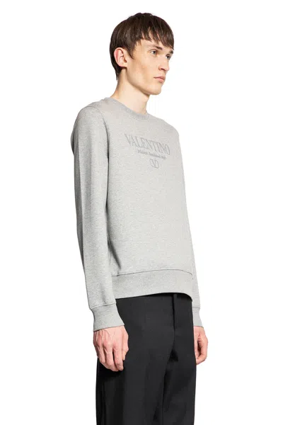 Shop Valentino Man Grey Sweatshirts