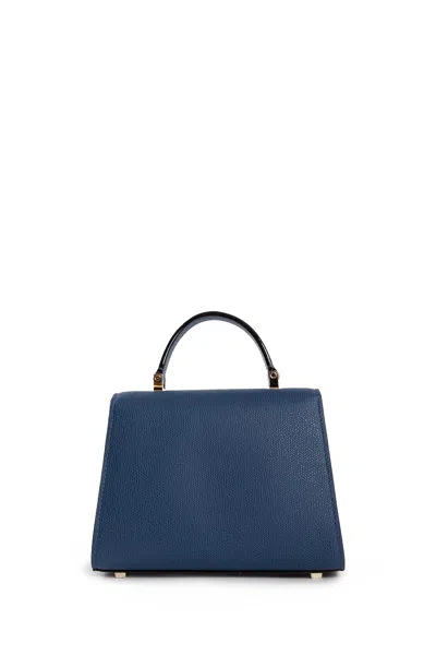 Valextra Iside Micro Leather Handbag In Blue