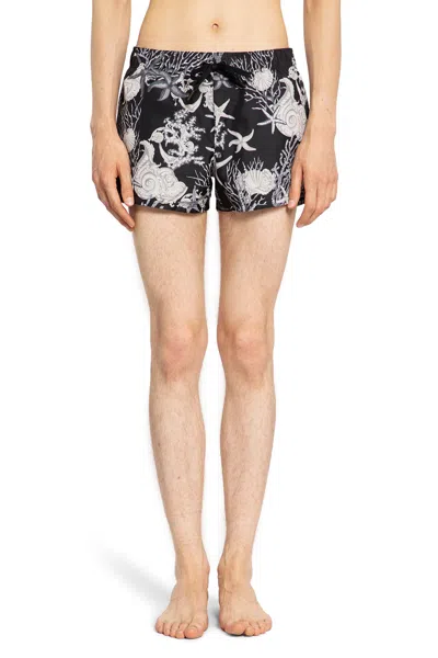 Shop Versace Man Black&white Swimwear