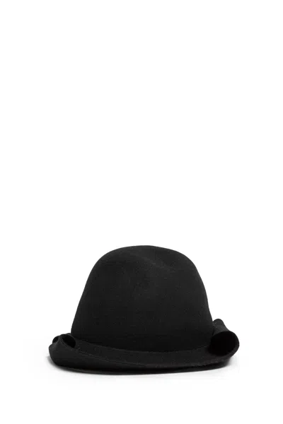 Shop Yohji Yamamoto Man Black Hats