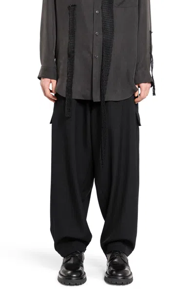 Shop Yohji Yamamoto Man Black Trousers