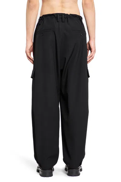 Shop Yohji Yamamoto Man Black Trousers