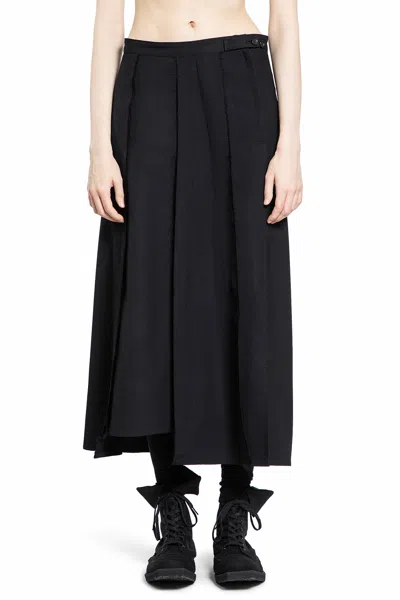 Shop Yohji Yamamoto Woman Black Skirts