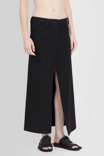 Shop Yohji Yamamoto Woman Black Skirts