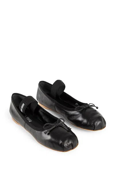 Shop Miu Miu Woman Black Flats