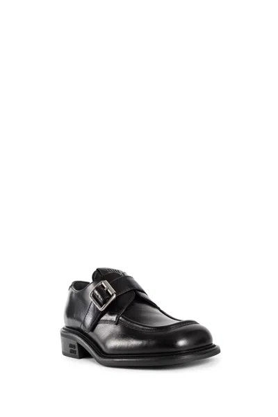 Miu Miu Leather Brogue Shoes In Black