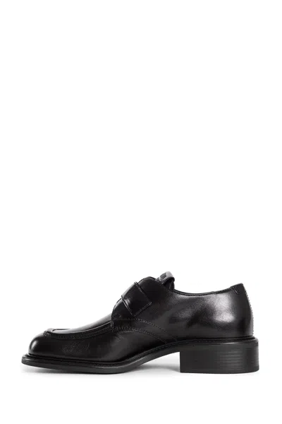 Miu Miu Leather Brogue Shoes In Black