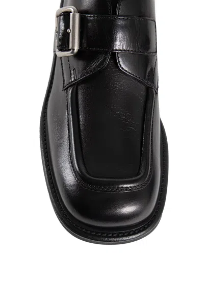 Miu Miu Leather Brogue Shoes In Black