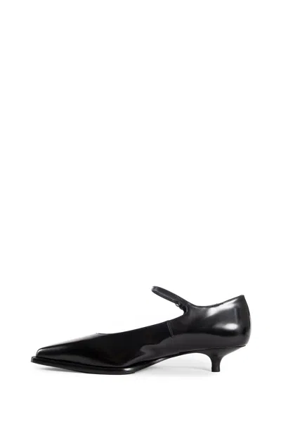 Miu Miu 35 Mary-jane Pumps In Brushed Leather In Black