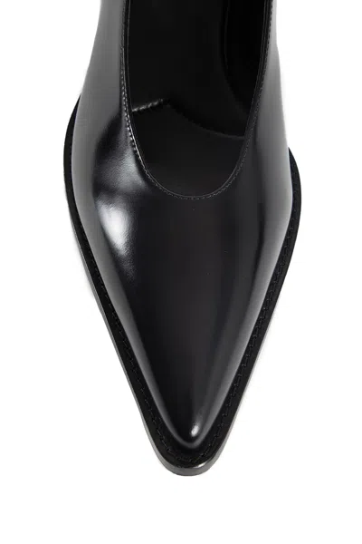 Miu Miu 35 Mary-jane Pumps In Brushed Leather In Black
