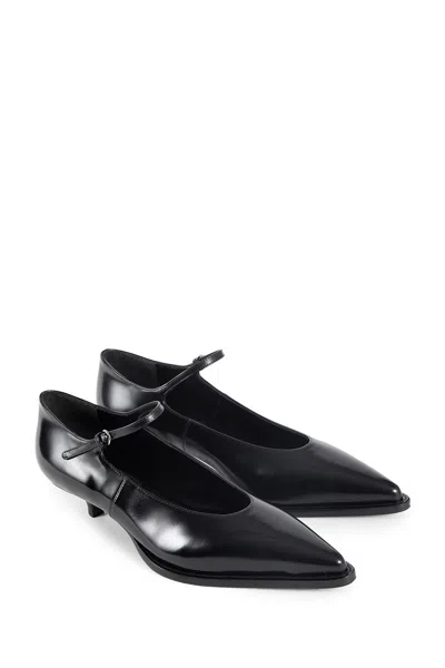 Miu Miu 35 Mary-jane Pumps In Brushed Leather In Black