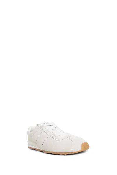 Miu Miu Plume Technical Fabric And Suede Sneakers In White