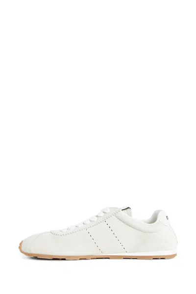 Miu Miu Plume Technical Fabric And Suede Sneakers In White