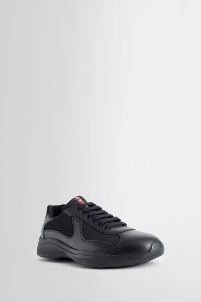 Prada Black Leather New Americas Cup Sneakers