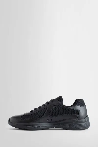 Prada Black Leather New Americas Cup Sneakers