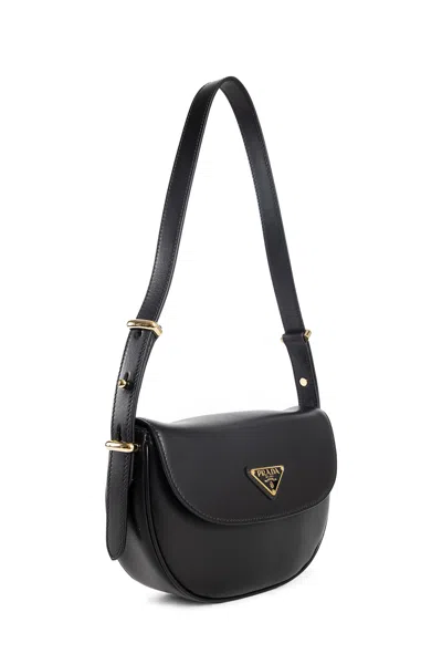 Shop Prada Woman Black Shoulder Bags