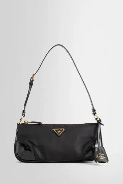 Shop Prada Woman Black Shoulder Bags