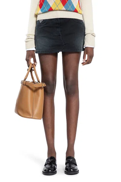 Shop Prada Woman Black Skirts