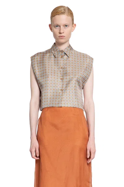 Shop Prada Woman Brown Shirts