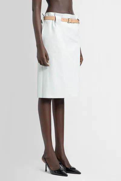 Shop Prada Woman Off-white Skirts