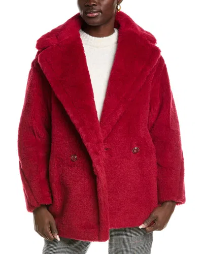 Max Mara Short Teddy Bear Icon Coat In Alpaca And Wool In Red