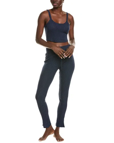 Honeydew Intimates 2pc Off Duty Rib Knit Lounge Set In Blue