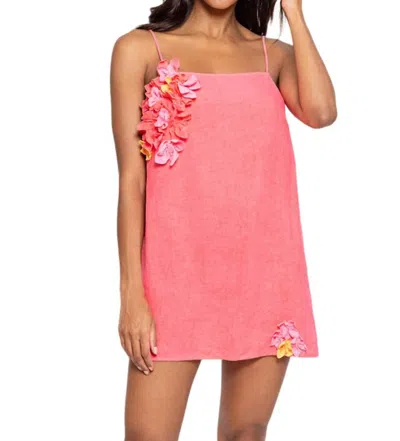 Sundress Monica Neon In Pink With Flowers In Multi