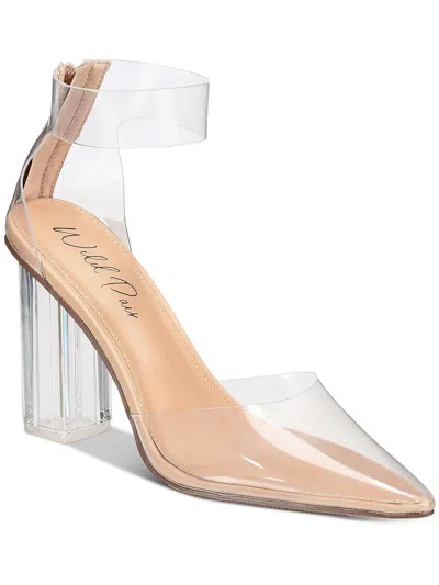 Wild Pair Dellie Womens Ankle Strap Pointed Toe Pumps In Multi
