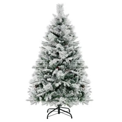 Hivvago 4.5/6/7 Feet Artificial Xmas Tree With Pine Needles And Led Lights-4.5 Ft