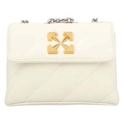 Off-white Women's Jackhammer Quilted Leather Chain Shoulder Bag In White
