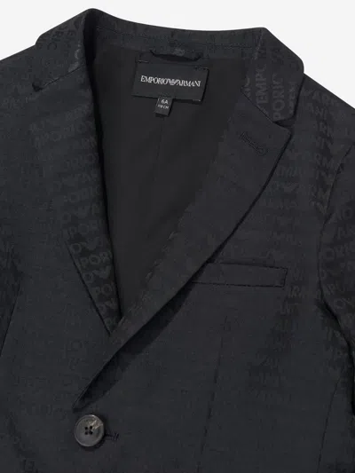 Emporio Armani Boys Branded Blazer In Blue