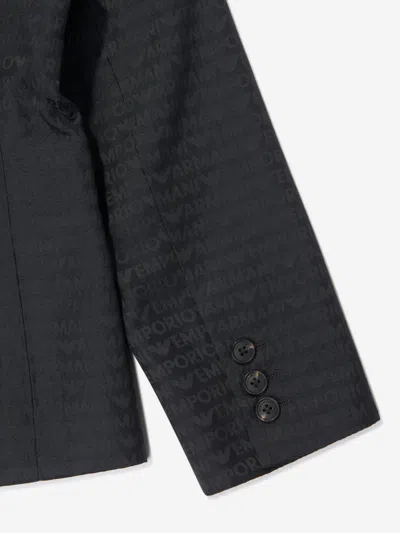 Emporio Armani Boys Branded Blazer In Blue