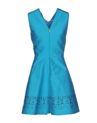 Shop Just Cavalli Short Dress In Turquoise