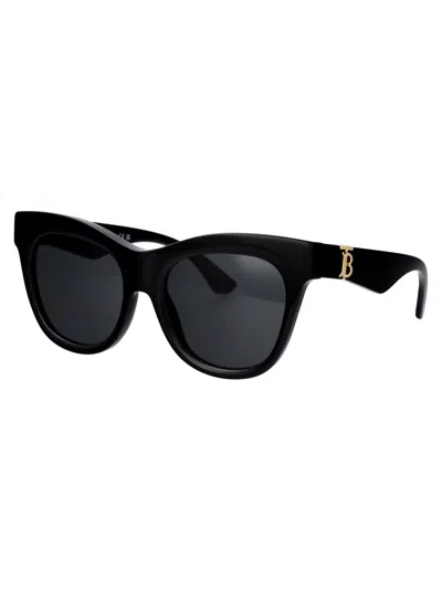 Burberry Womens Black Be4432u Round-frame Acetate Sunglasses In 300187 Black