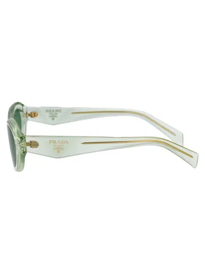 Prada Sunglasses In 14r20e Transparent Mint