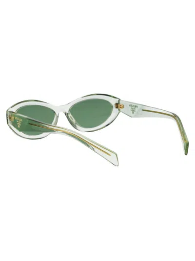 Prada Sunglasses In 14r20e Transparent Mint
