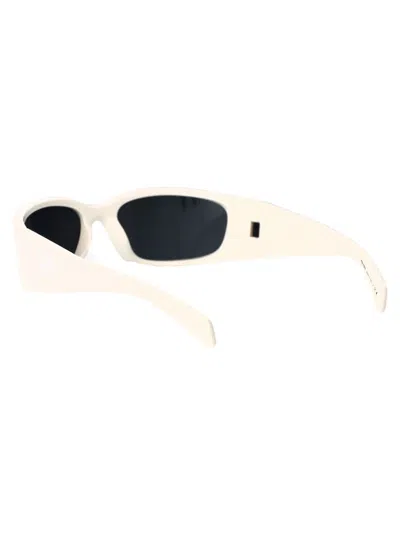 Prada Symbole Wraparound-frame Sunglasses In 1425s0 Talc