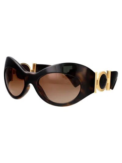 Versace Havana Injected Sunglasses In 108/13 Havana