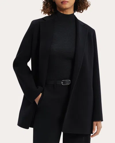 Theory New Divide Double-face Wool Blazer In Black