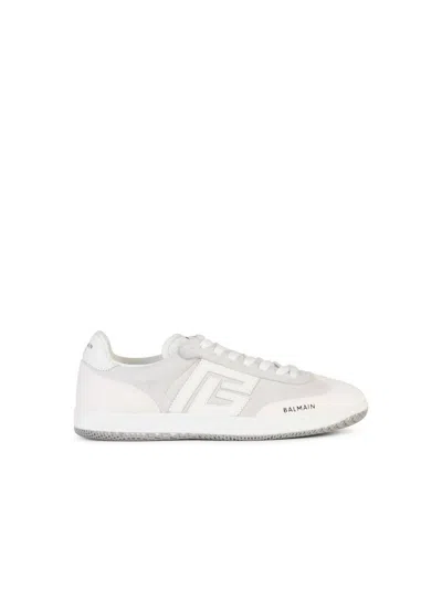 Balmain Swan Sneakers In Suede And Smooth Calfskin In White