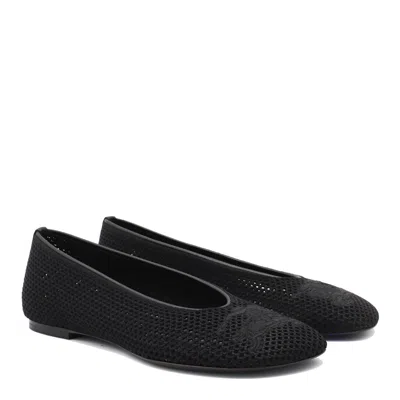 Burberry Mesh Fabric Ballerinas In Black