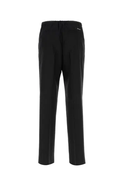 Fendi Pantalone In Misto Cotone E Canapa In Black