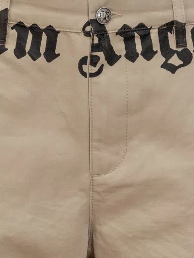 Palm Angels Chino Pants With Logo Branding In Beige