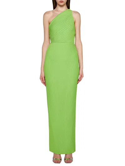 Solace London Green One Shoulder Maxi Dress In Green