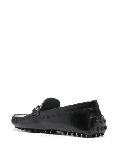 Tod's Gommino Leather Loafers In Black